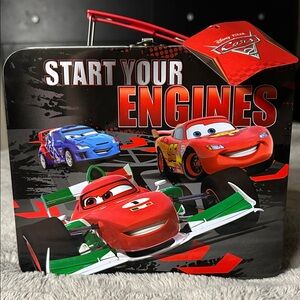 Disney Cars Metal Lunch Box - Red, Black, and Green